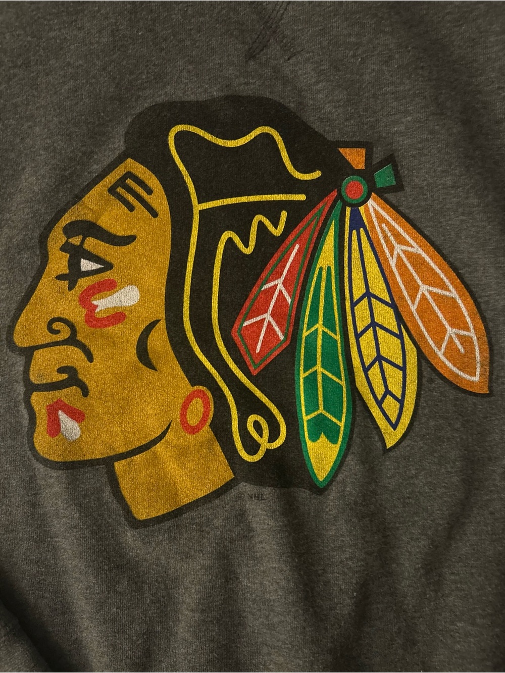 Gray Blackhawks Crewneck Sweatshirt